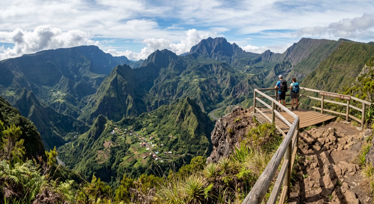 Point de vue sur le Cirque de Mafate